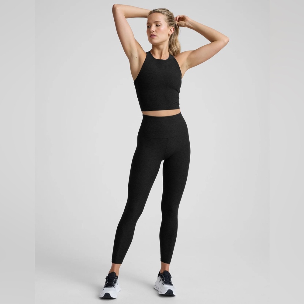 Beyond Yoga Spacedye Caught In The Midi High Waisted Legging, Black Heather